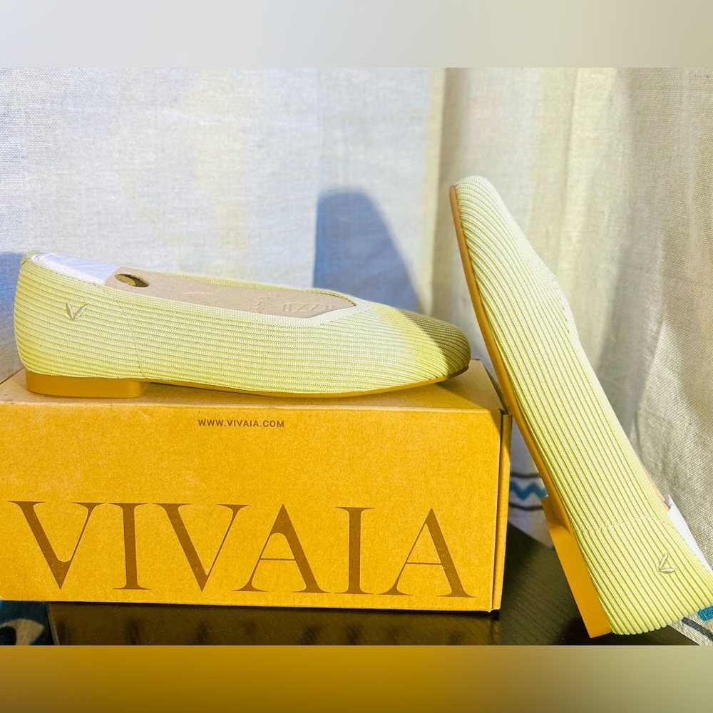 VIVAIA Matcha Green Knit Ballet Flats NIB W SQ TOE Slip-On Comfort! - Picture 5 of 10